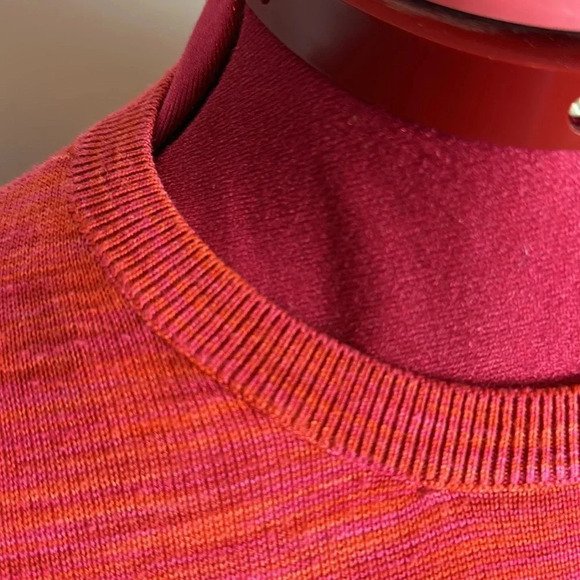 Loft  Petite multi color crew neck sweater with 3/4 length sleeve - Picture 3 of 7